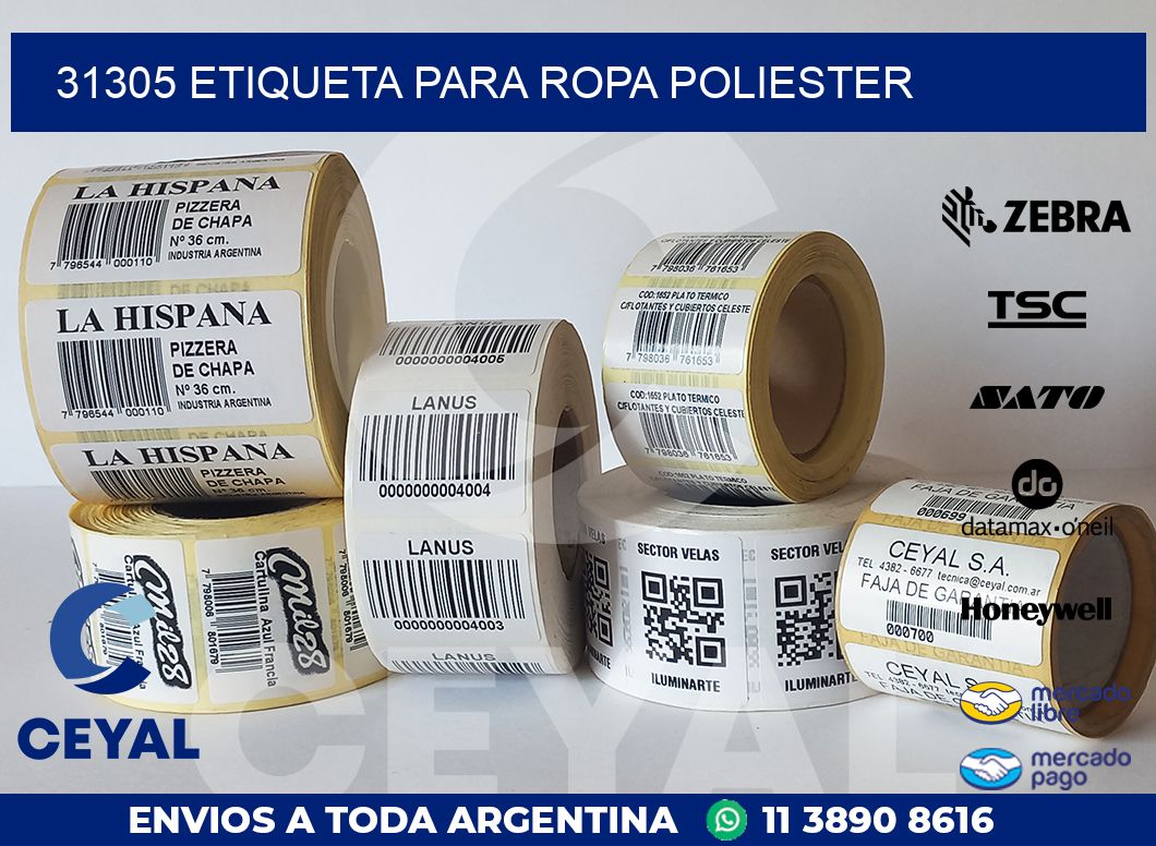 31305 ETIQUETA PARA ROPA POLIESTER