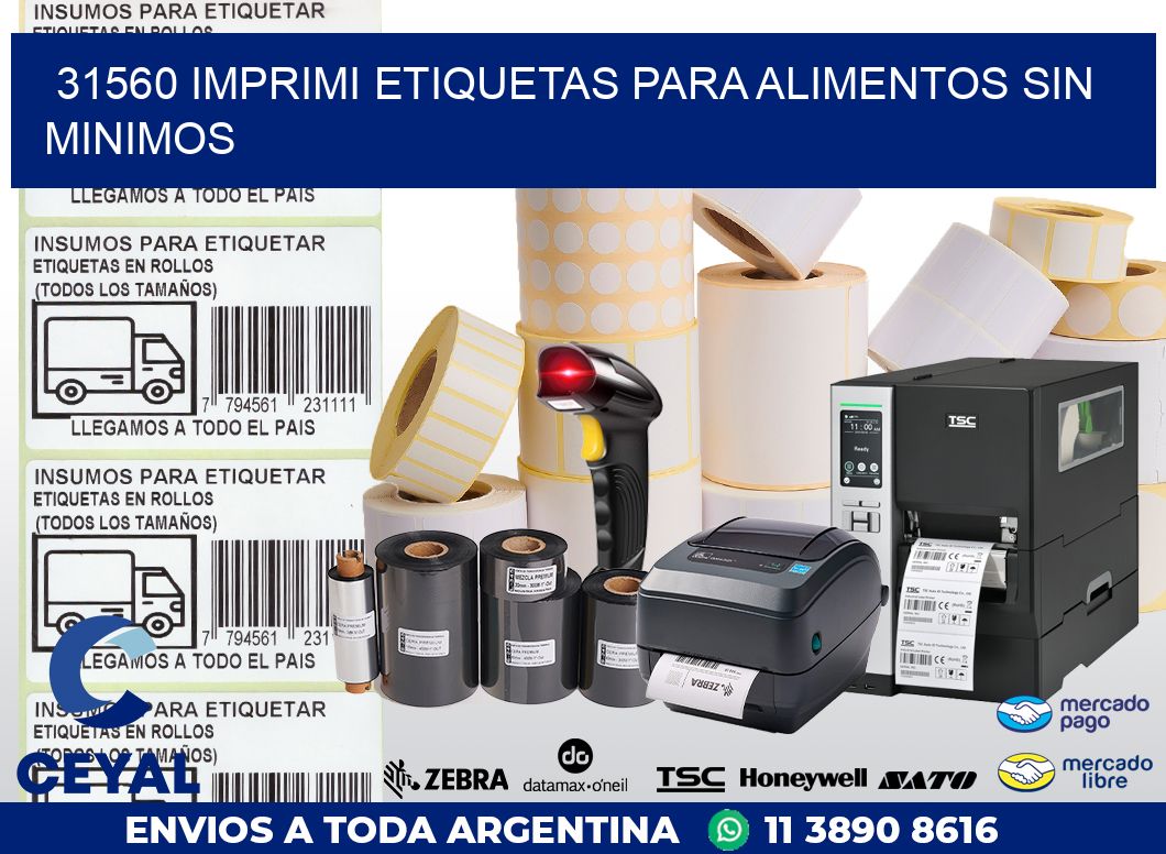 31560 IMPRIMI ETIQUETAS PARA ALIMENTOS SIN MINIMOS