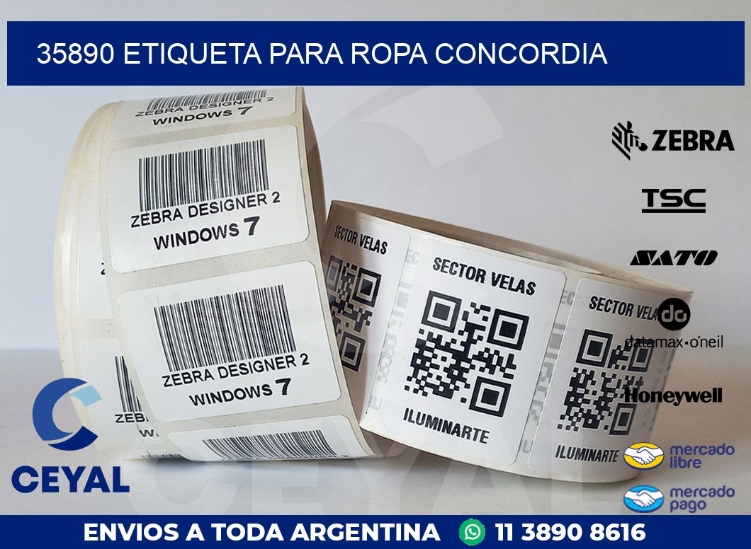 35890 ETIQUETA PARA ROPA CONCORDIA