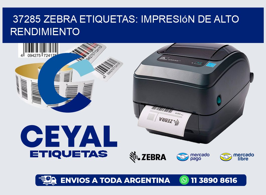 37285 Zebra Etiquetas: Impresión de Alto Rendimiento