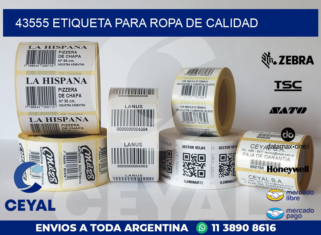 43555 ETIQUETA PARA ROPA DE CALIDAD