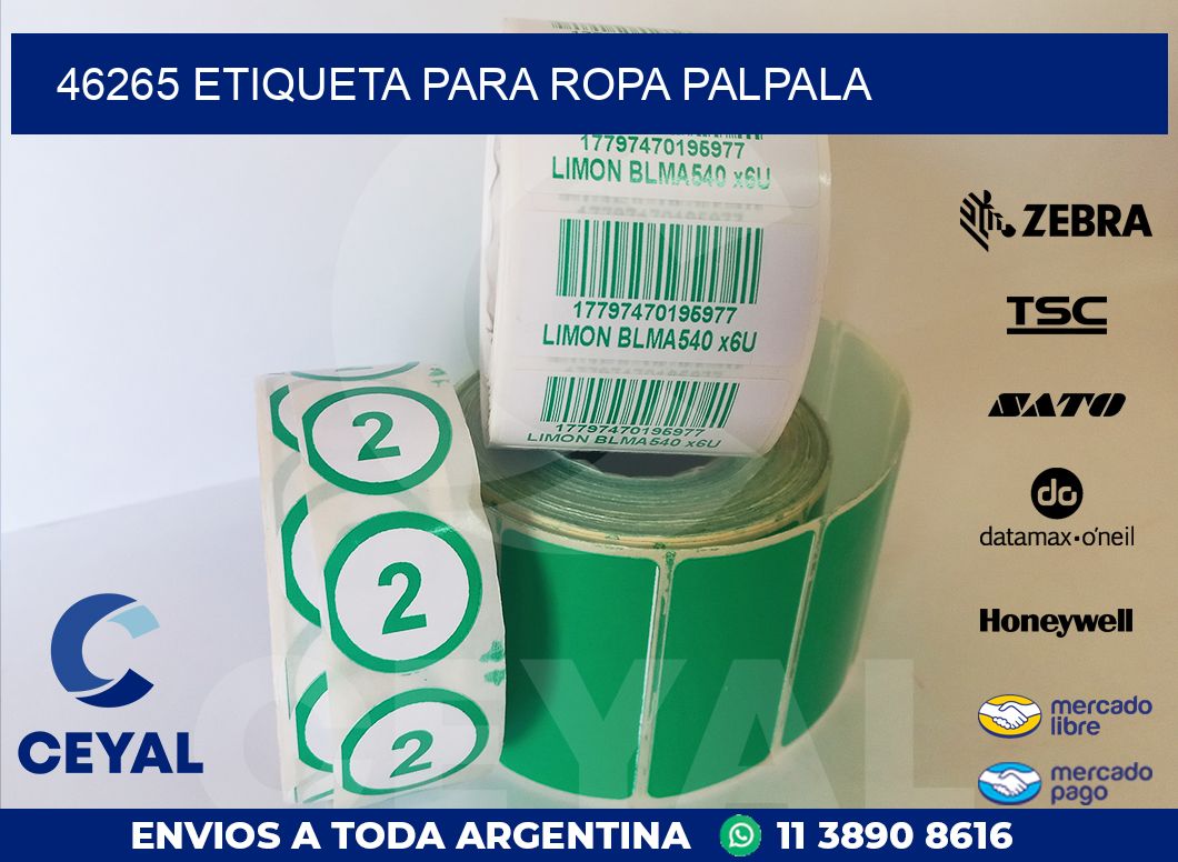 46265 ETIQUETA PARA ROPA PALPALA