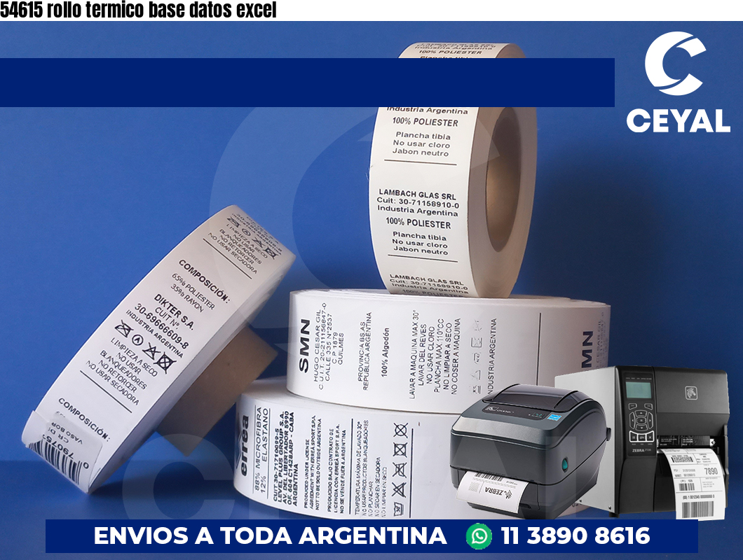 54615 rollo termico base datos excel