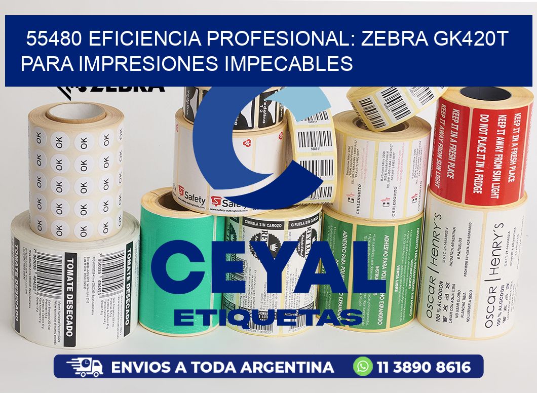 55480 Eficiencia Profesional: Zebra GK420T para Impresiones Impecables