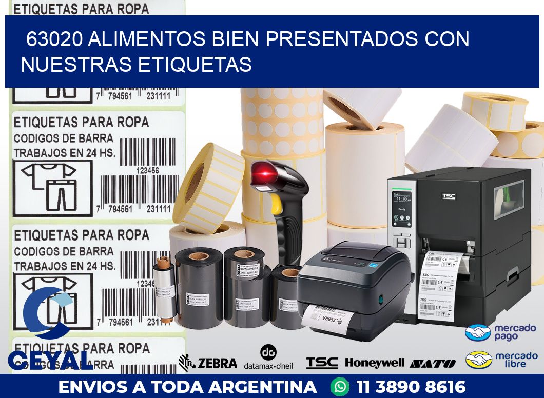 63020 ALIMENTOS BIEN PRESENTADOS CON NUESTRAS ETIQUETAS