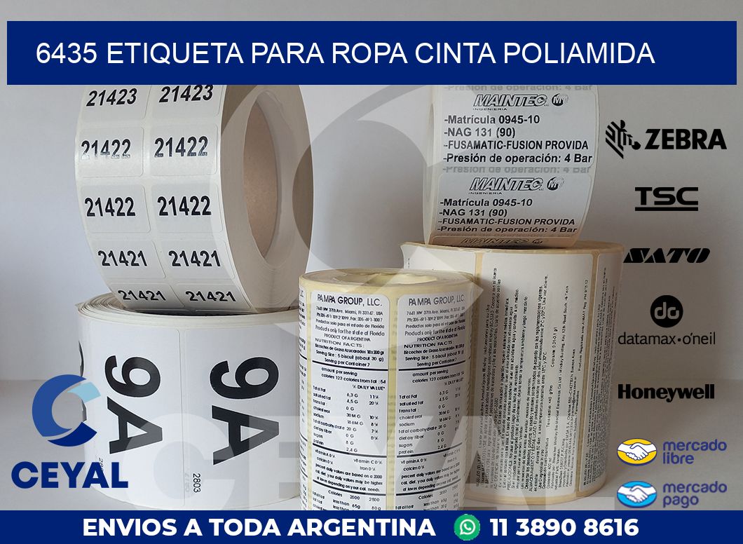 6435 ETIQUETA PARA ROPA CINTA POLIAMIDA