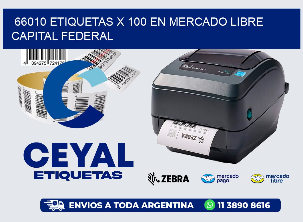 66010 ETIQUETAS X 100 EN MERCADO LIBRE CAPITAL FEDERAL