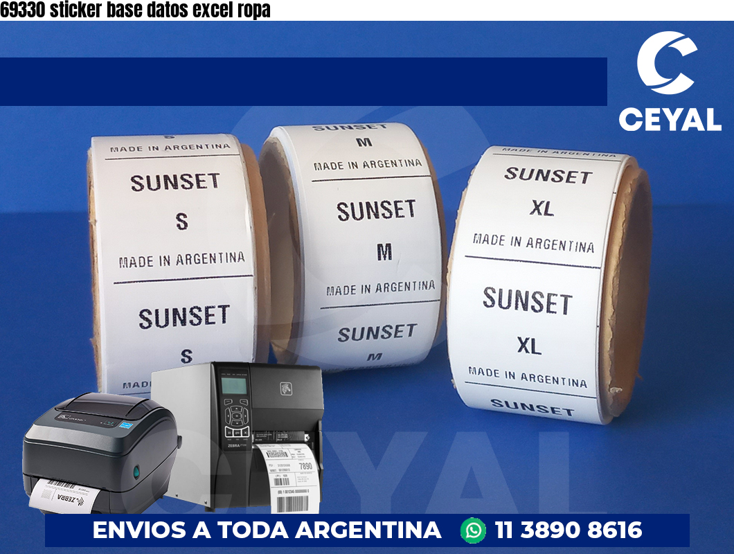 69330 sticker base datos excel ropa