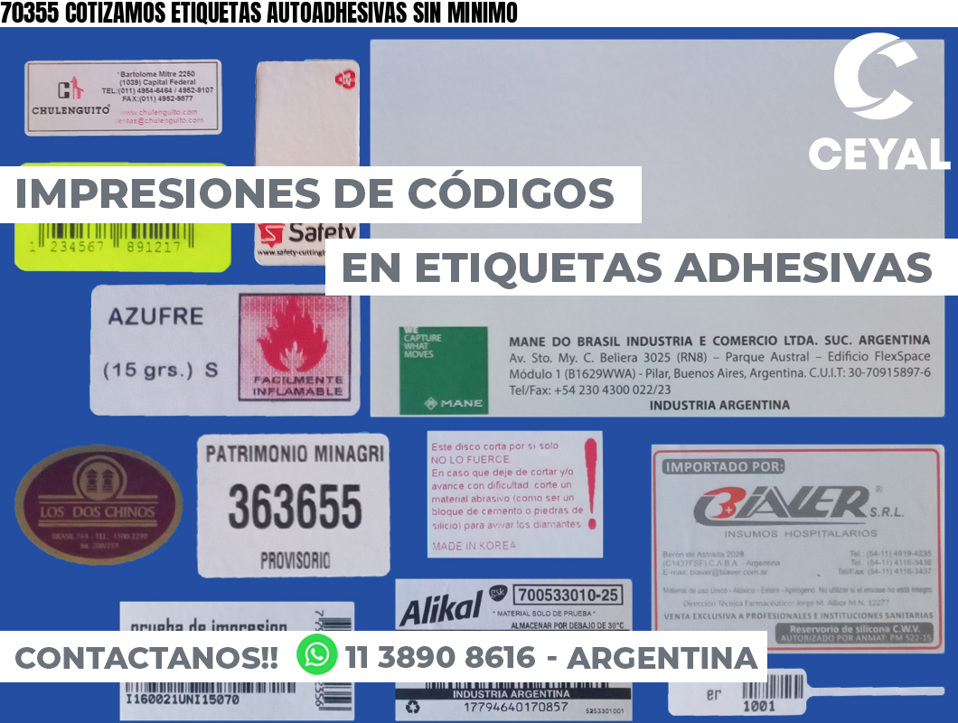 70355 COTIZAMOS ETIQUETAS AUTOADHESIVAS SIN MINIMO
