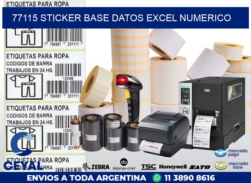 77115 sticker base datos excel numerico