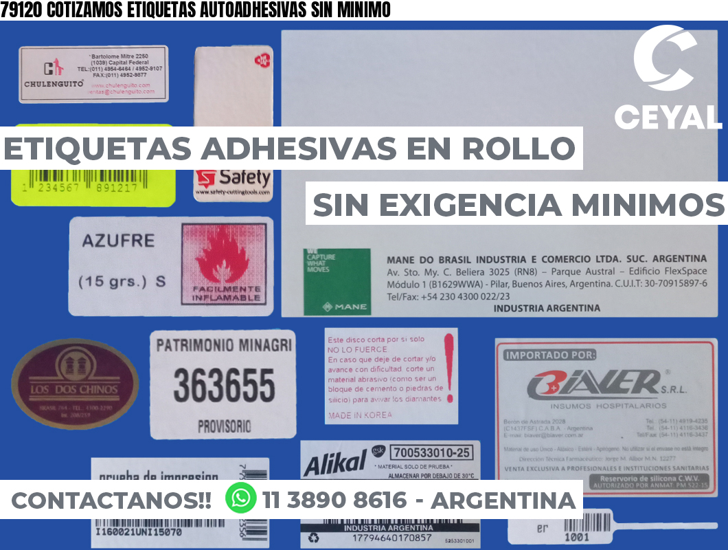 79120 COTIZAMOS ETIQUETAS AUTOADHESIVAS SIN MINIMO