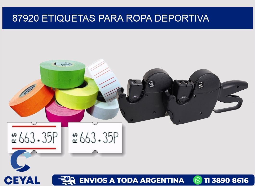 87920 ETIQUETAS PARA ROPA DEPORTIVA