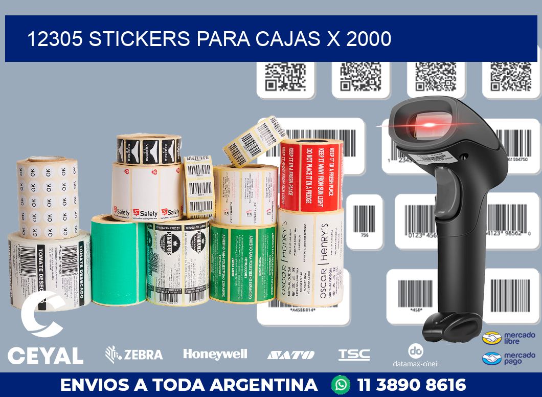 12305 STICKERS PARA CAJAS X 2000