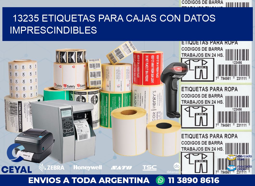 13235 ETIQUETAS PARA CAJAS CON DATOS IMPRESCINDIBLES