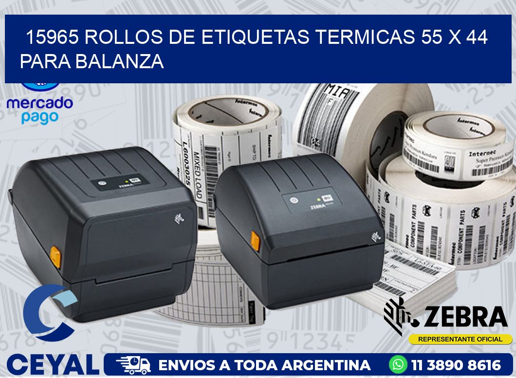 15965 ROLLOS DE ETIQUETAS TERMICAS 55 X 44 PARA BALANZA