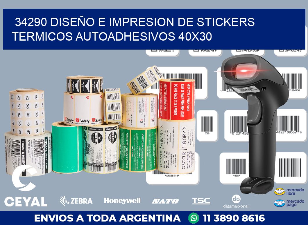 34290 DISEÑO E IMPRESION DE STICKERS TERMICOS AUTOADHESIVOS 40X30