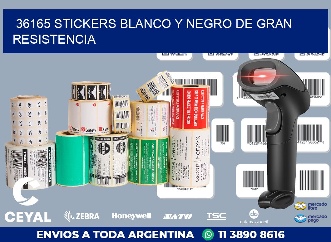 36165 STICKERS BLANCO Y NEGRO DE GRAN RESISTENCIA