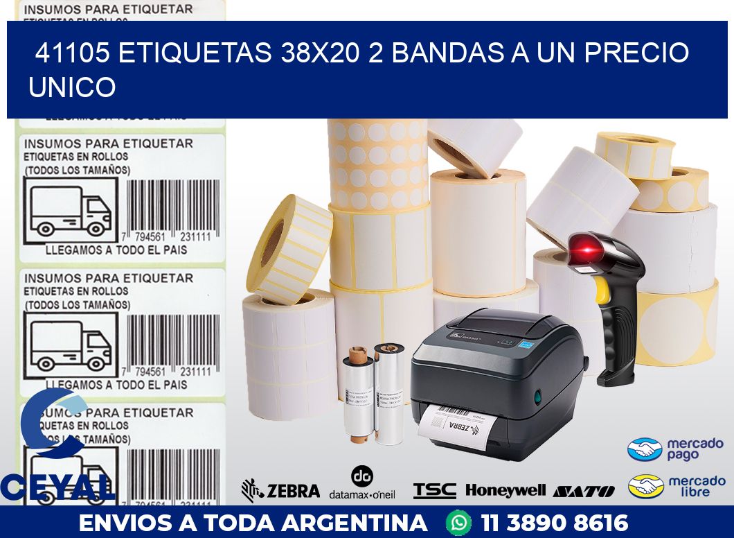 41105 ETIQUETAS 38X20 2 BANDAS A UN PRECIO UNICO