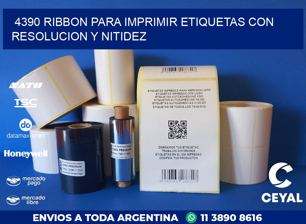 4390 RIBBON PARA IMPRIMIR ETIQUETAS CON RESOLUCION Y NITIDEZ