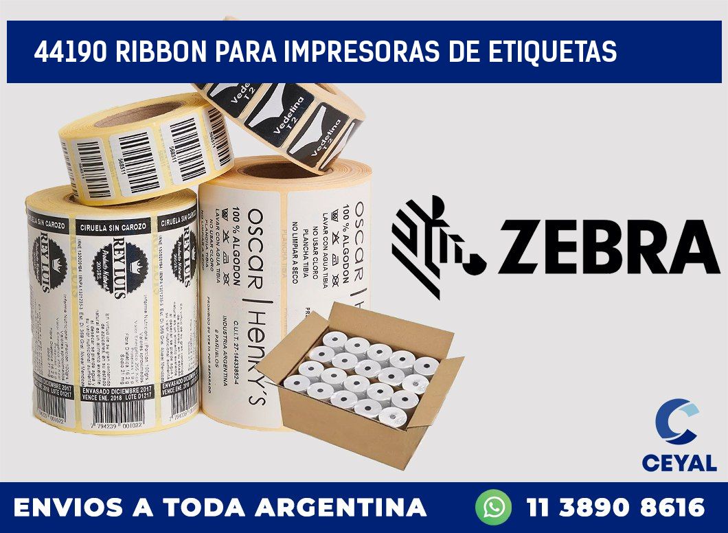 44190 RIBBON PARA IMPRESORAS DE ETIQUETAS
