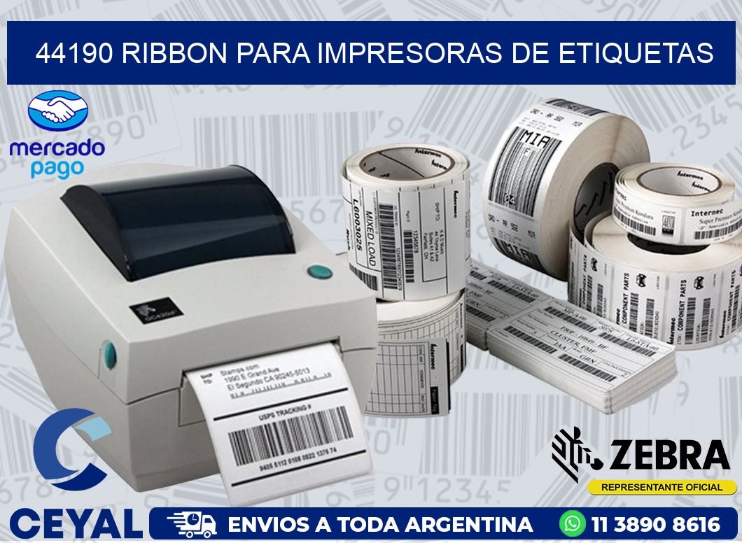 44190 RIBBON PARA IMPRESORAS DE ETIQUETAS