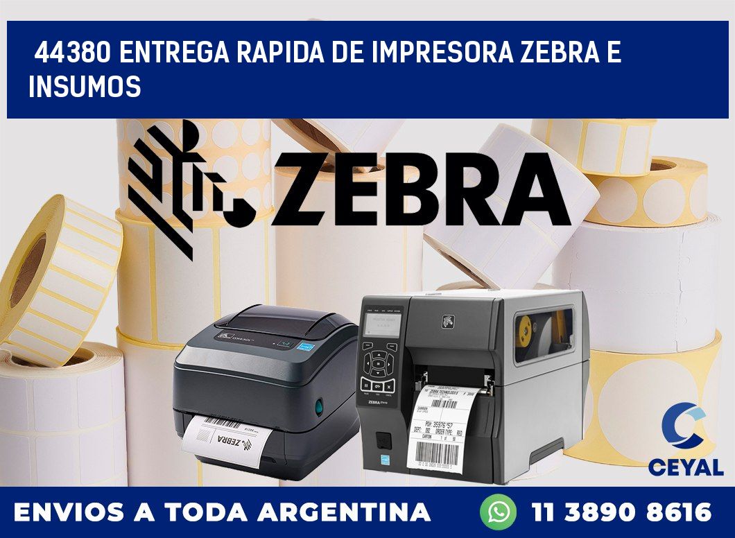 44380 ENTREGA RAPIDA DE IMPRESORA ZEBRA E INSUMOS