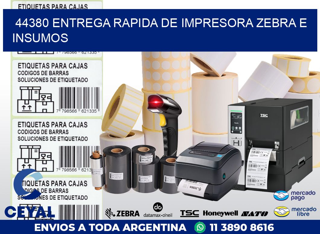 44380 ENTREGA RAPIDA DE IMPRESORA ZEBRA E INSUMOS