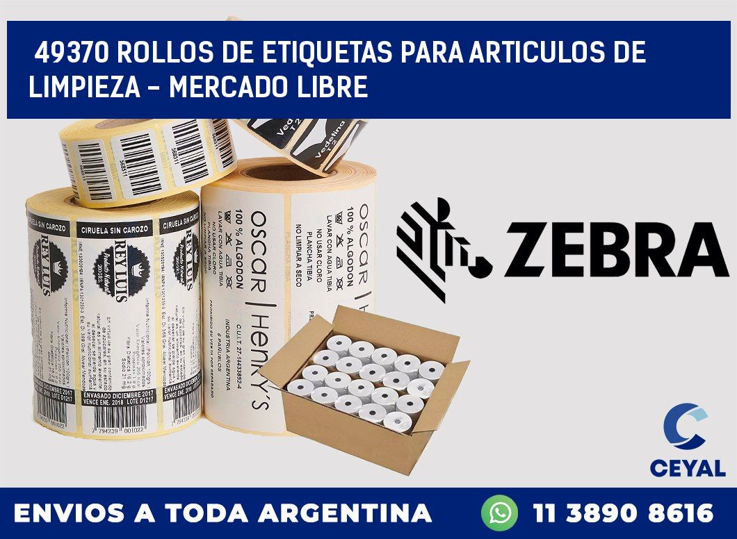 49370 ROLLOS DE ETIQUETAS PARA ARTICULOS DE LIMPIEZA - MERCADO LIBRE