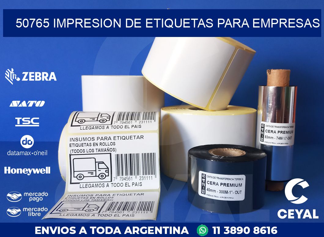 50765 IMPRESION DE ETIQUETAS PARA EMPRESAS