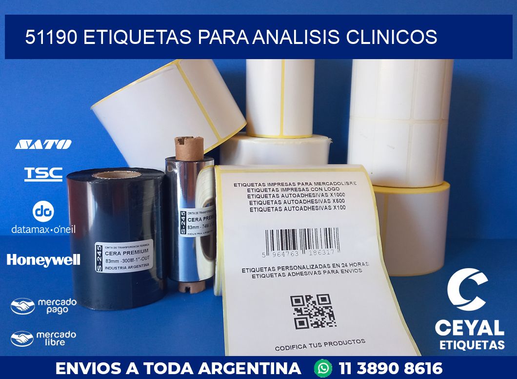 51190 ETIQUETAS PARA ANALISIS CLINICOS