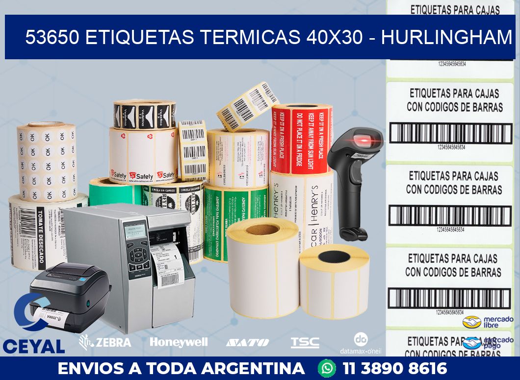 53650 ETIQUETAS TERMICAS 40X30 - HURLINGHAM