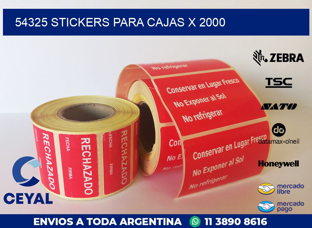 54325 STICKERS PARA CAJAS X 2000