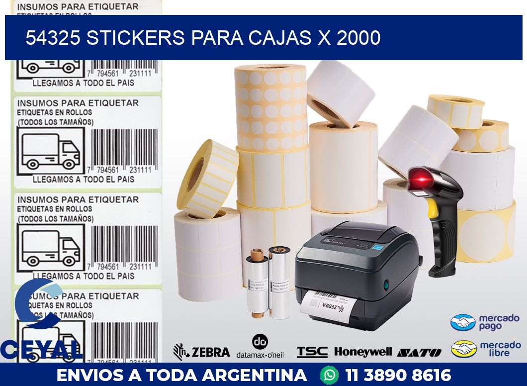 54325 STICKERS PARA CAJAS X 2000