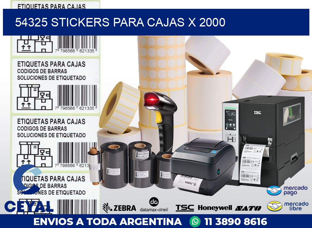 54325 STICKERS PARA CAJAS X 2000
