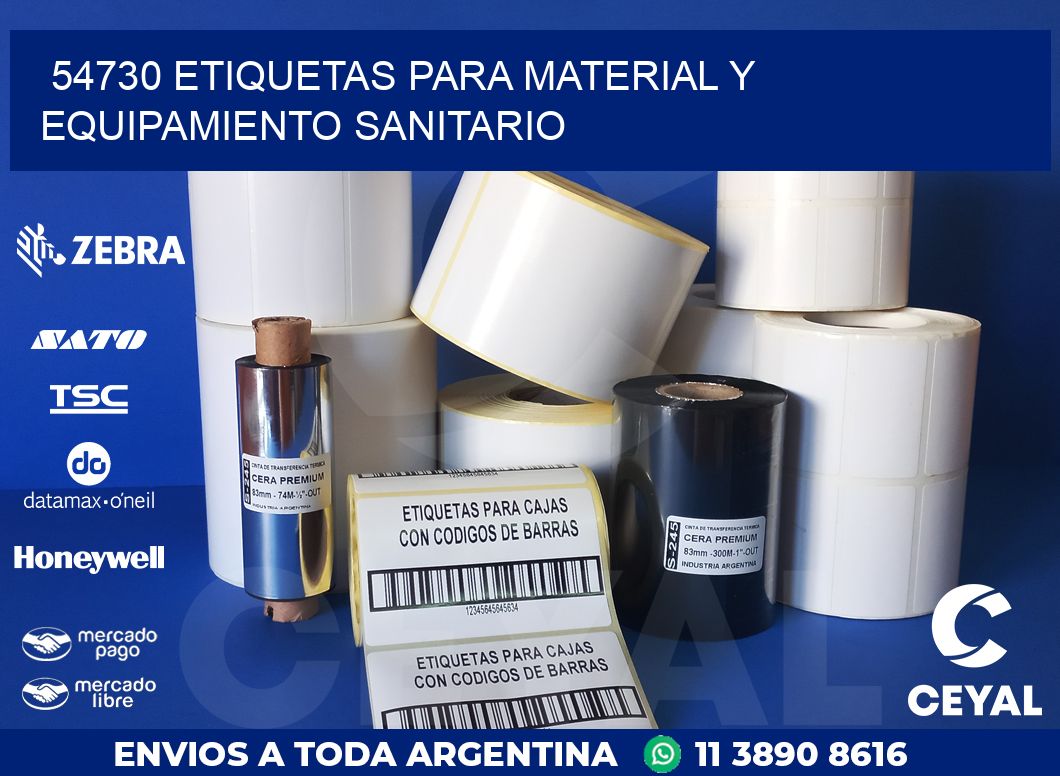 54730 ETIQUETAS PARA MATERIAL Y EQUIPAMIENTO SANITARIO