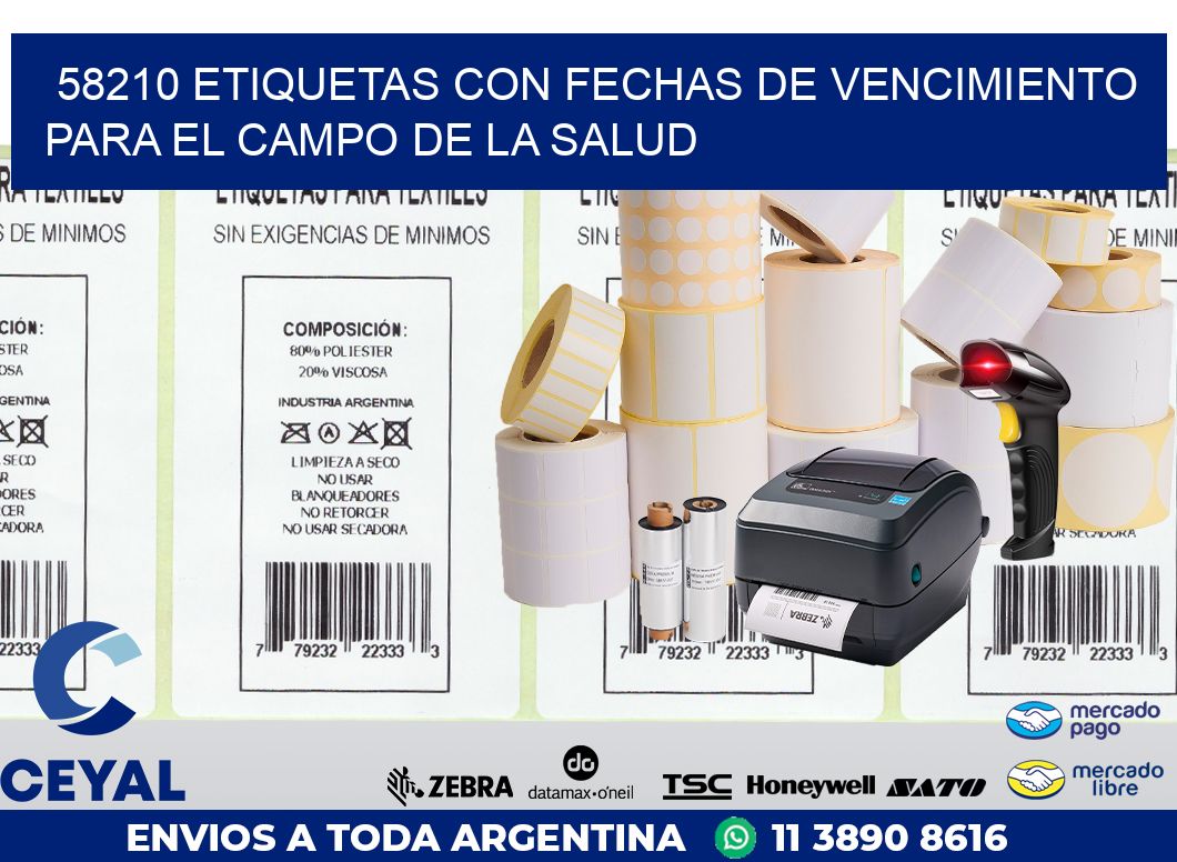 58210 ETIQUETAS CON FECHAS DE VENCIMIENTO PARA EL CAMPO DE LA SALUD