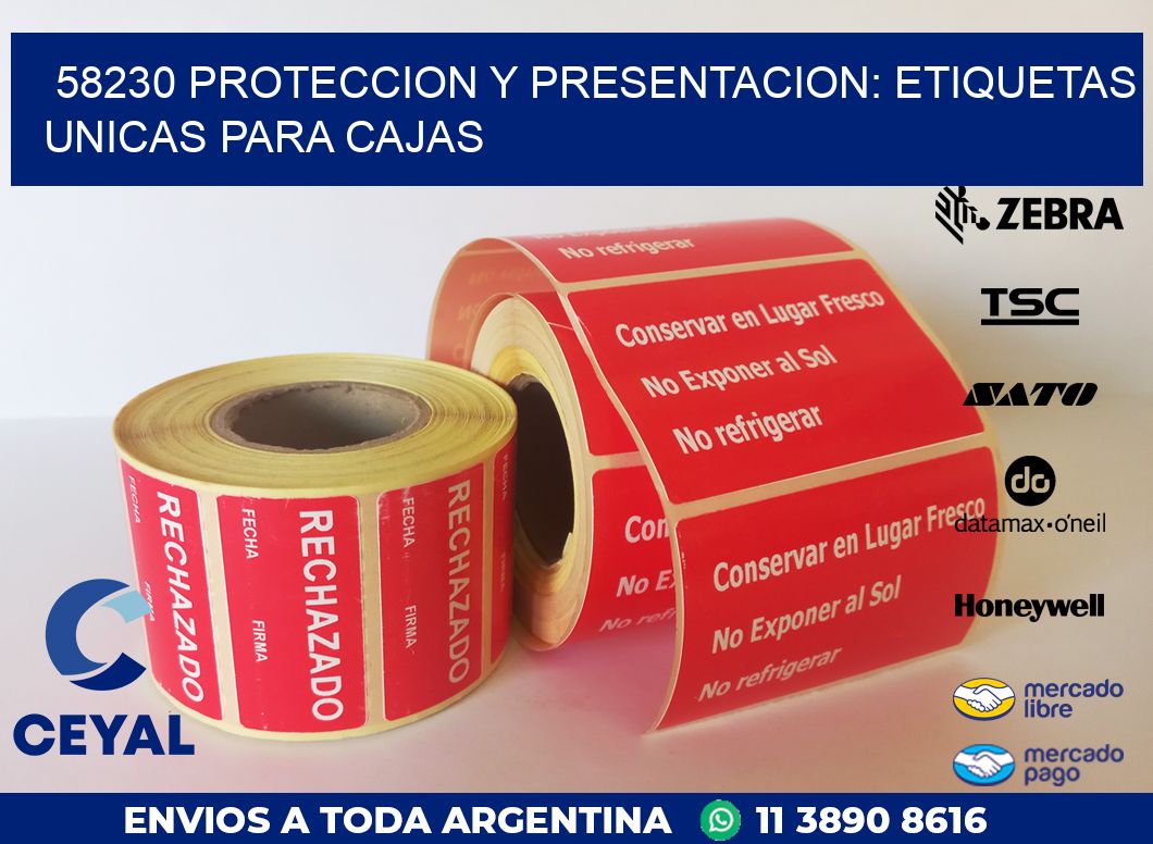 58230 PROTECCION Y PRESENTACION: ETIQUETAS UNICAS PARA CAJAS