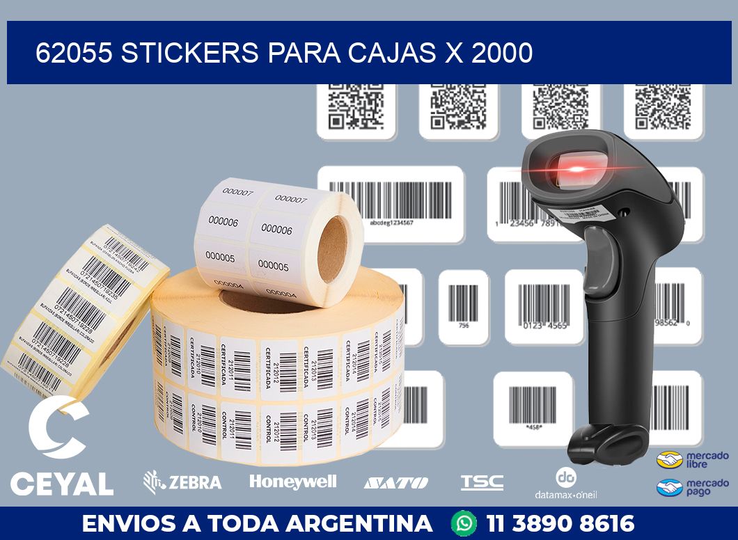 62055 STICKERS PARA CAJAS X 2000