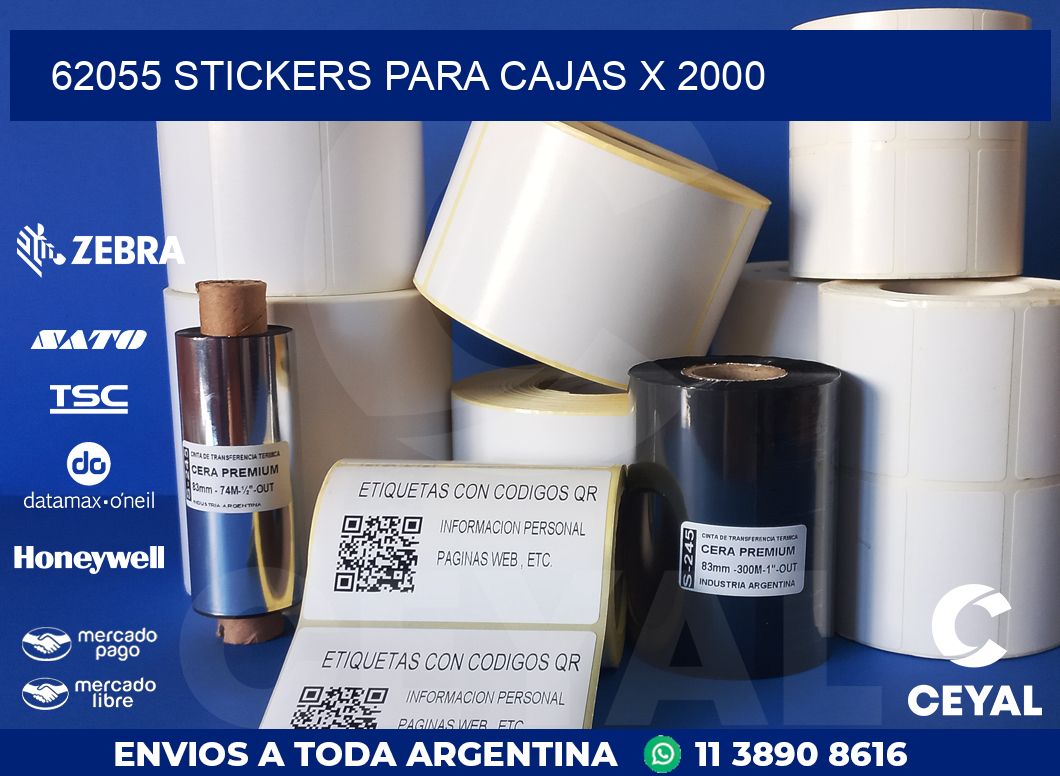 62055 STICKERS PARA CAJAS X 2000