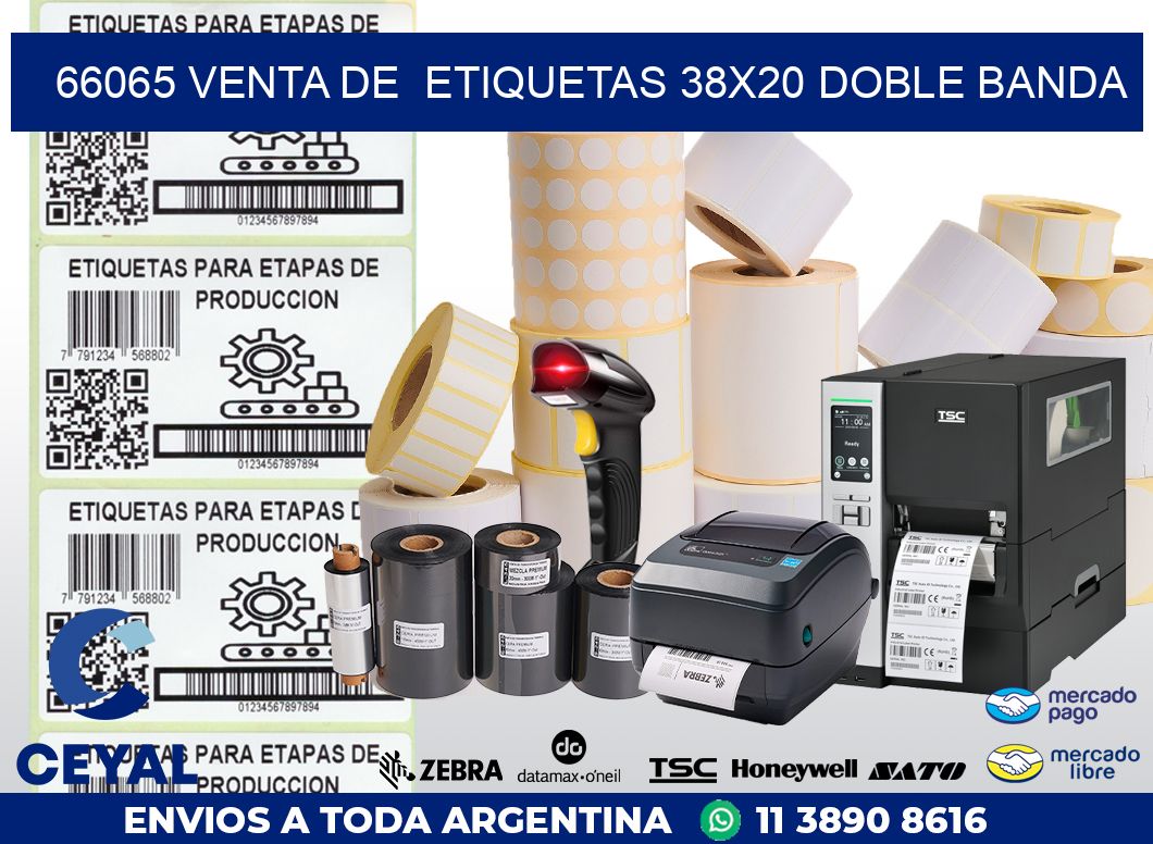 66065 VENTA DE  ETIQUETAS 38X20 DOBLE BANDA