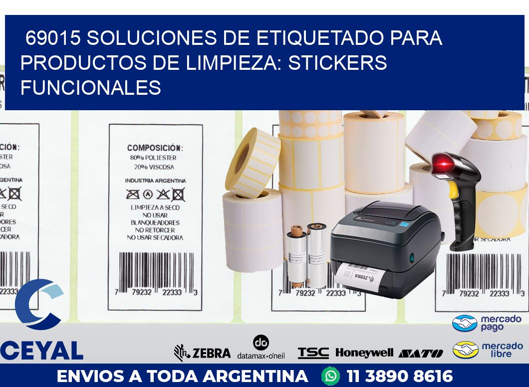 69015 SOLUCIONES DE ETIQUETADO PARA PRODUCTOS DE LIMPIEZA: STICKERS FUNCIONALES