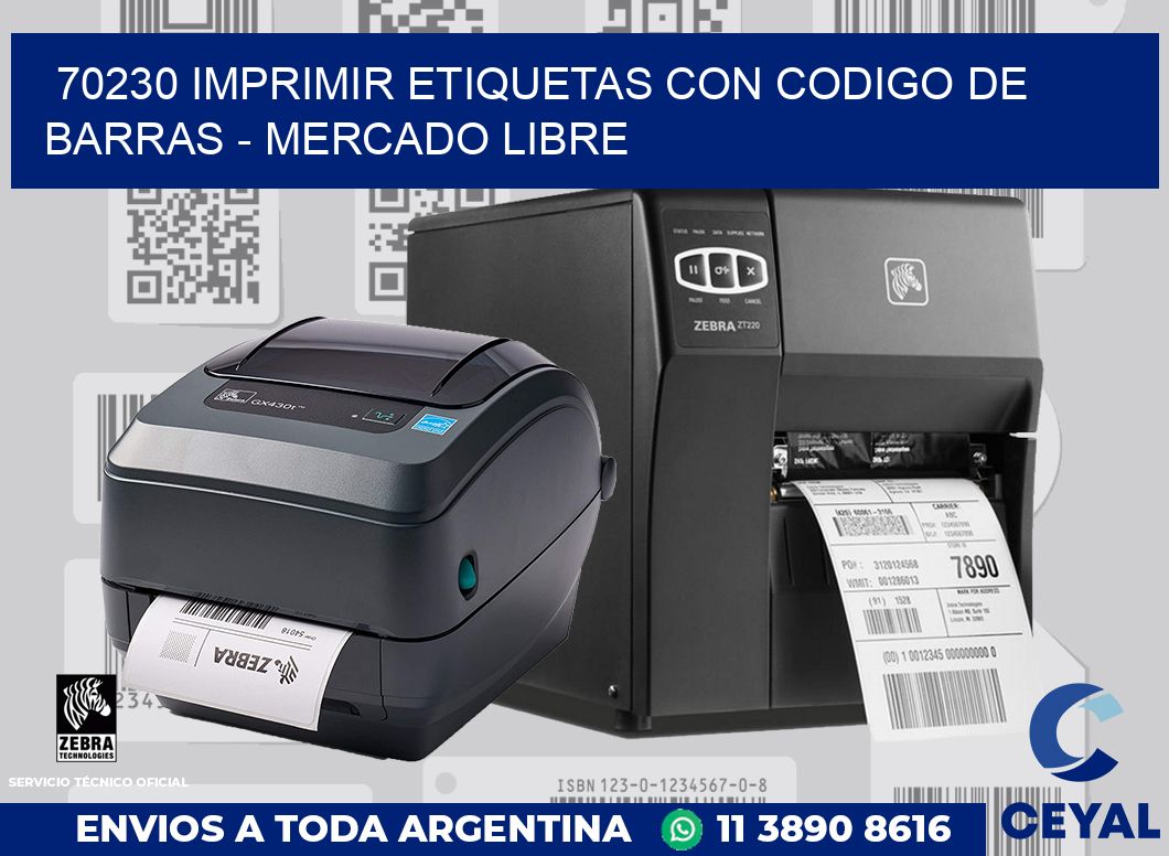 70230 IMPRIMIR ETIQUETAS CON CODIGO DE BARRAS - MERCADO LIBRE