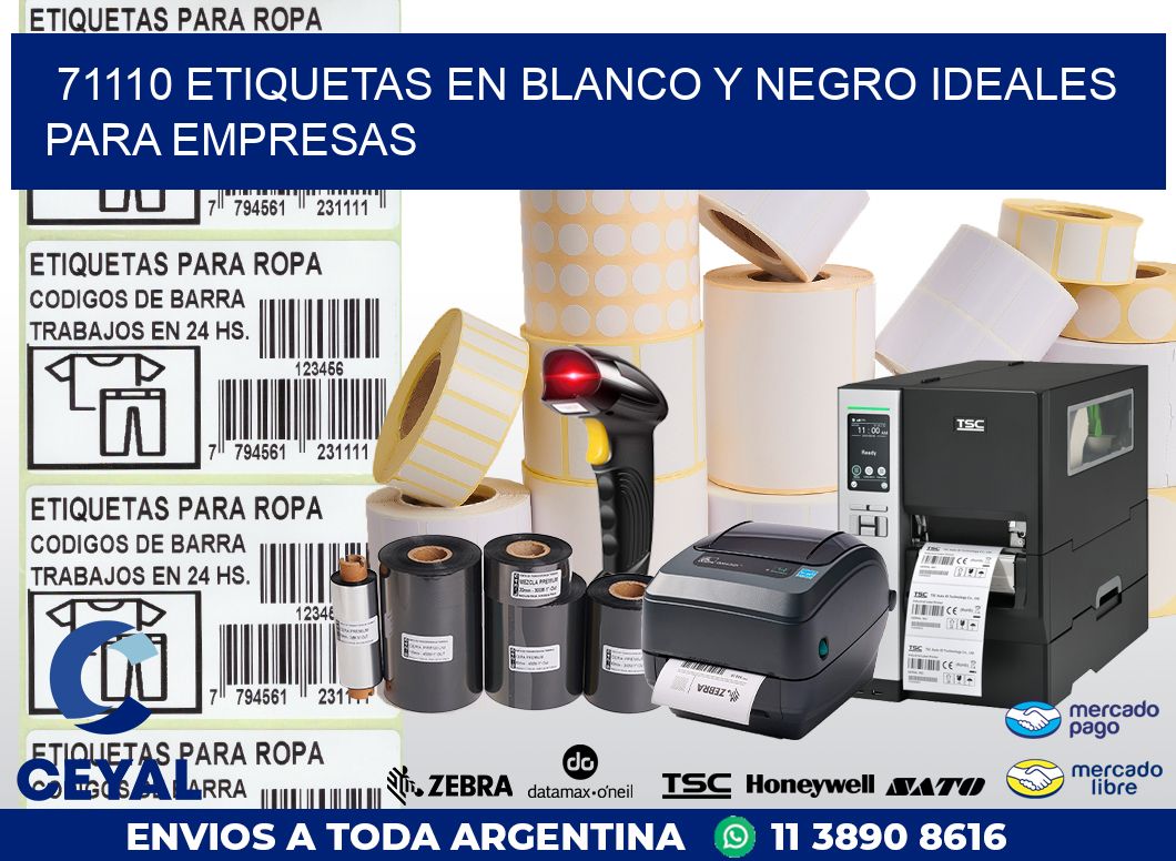 71110 ETIQUETAS EN BLANCO Y NEGRO IDEALES PARA EMPRESAS