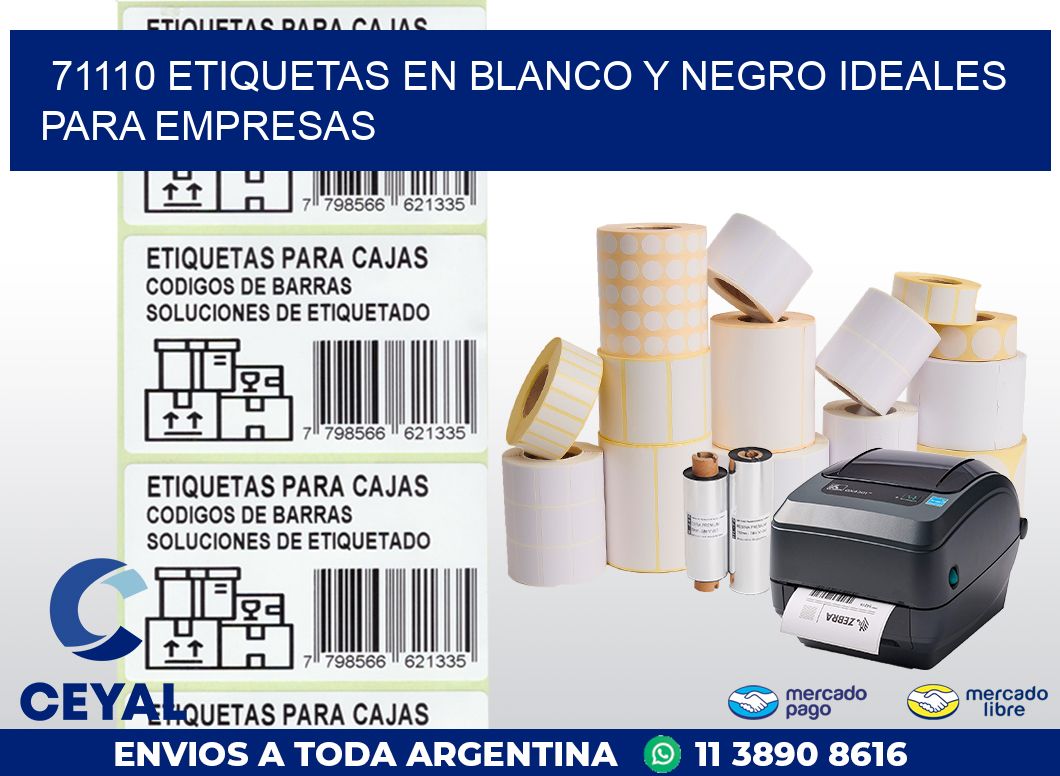 71110 ETIQUETAS EN BLANCO Y NEGRO IDEALES PARA EMPRESAS