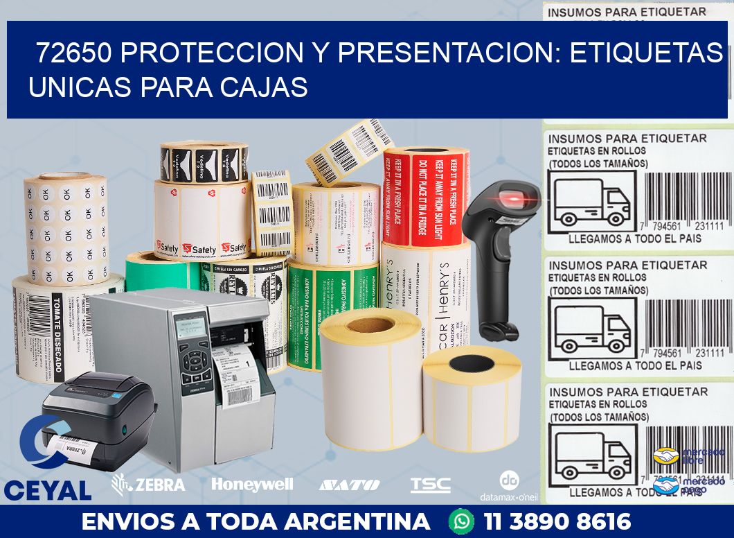 72650 PROTECCION Y PRESENTACION: ETIQUETAS UNICAS PARA CAJAS