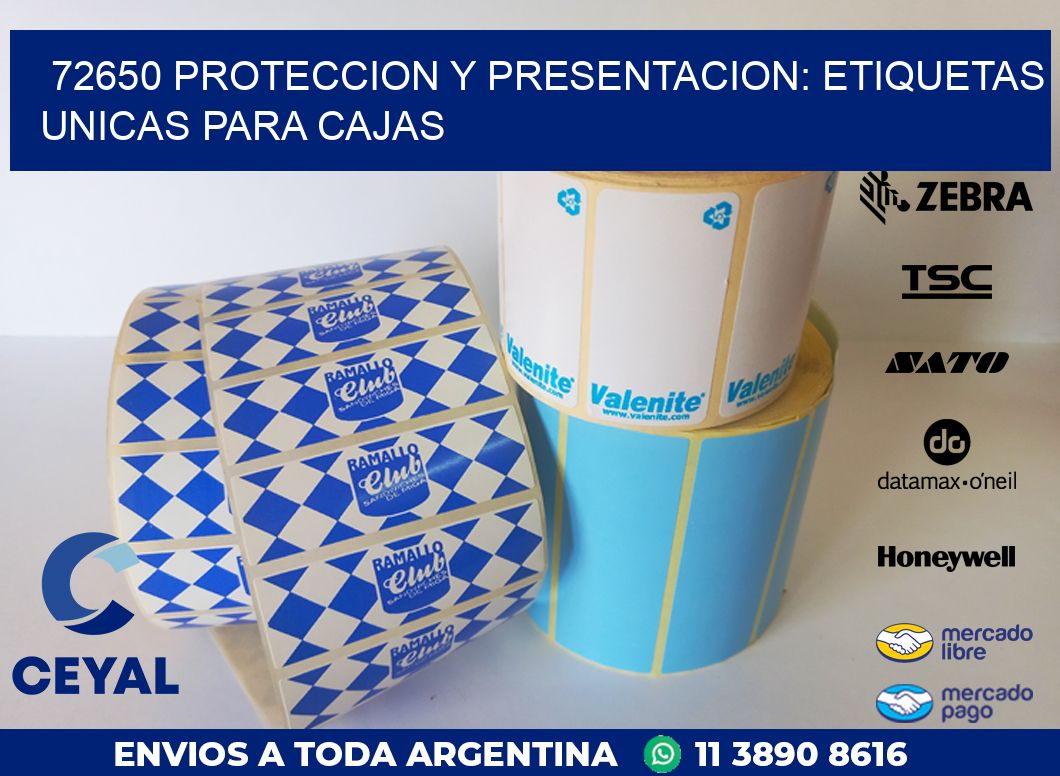 72650 PROTECCION Y PRESENTACION: ETIQUETAS UNICAS PARA CAJAS