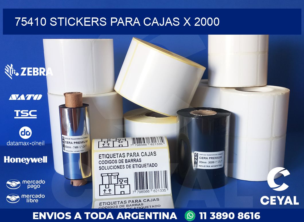 75410 STICKERS PARA CAJAS X 2000