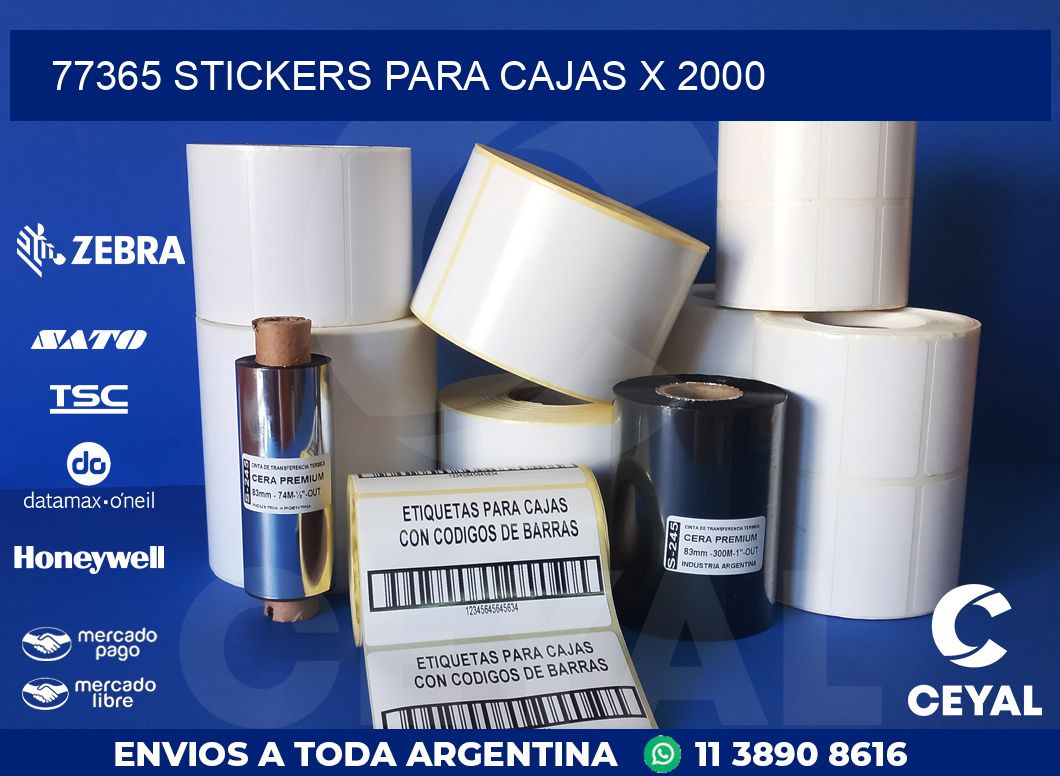 77365 STICKERS PARA CAJAS X 2000