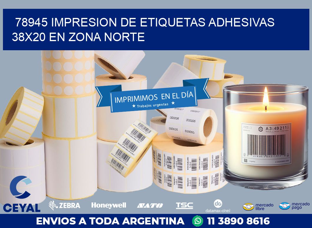 78945 IMPRESION DE ETIQUETAS ADHESIVAS 38X20 EN ZONA NORTE