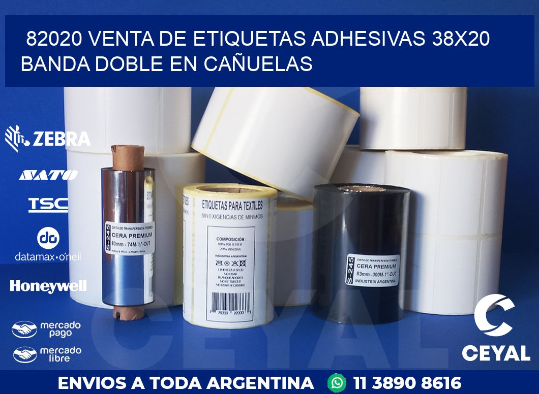 82020 VENTA DE ETIQUETAS ADHESIVAS 38X20 BANDA DOBLE EN CAÑUELAS